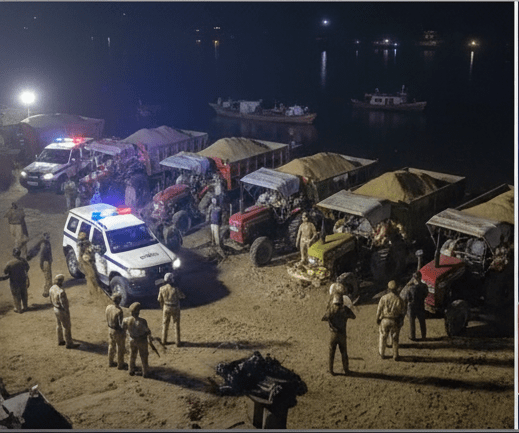 रेत माफियाओं पर आधी रात को ‘सर्जिकल स्ट्राइक’, 5 ट्रैक्टर जब्त…..