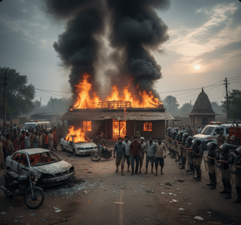 गरियाबंद में भारी तनाव, जेल से छूटते ही आरोपियों ने मचाया आतंक, भड़के ग्रामीणों ने घर को किया आग के हवाले…..